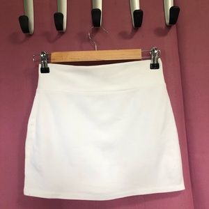 White mini skirt